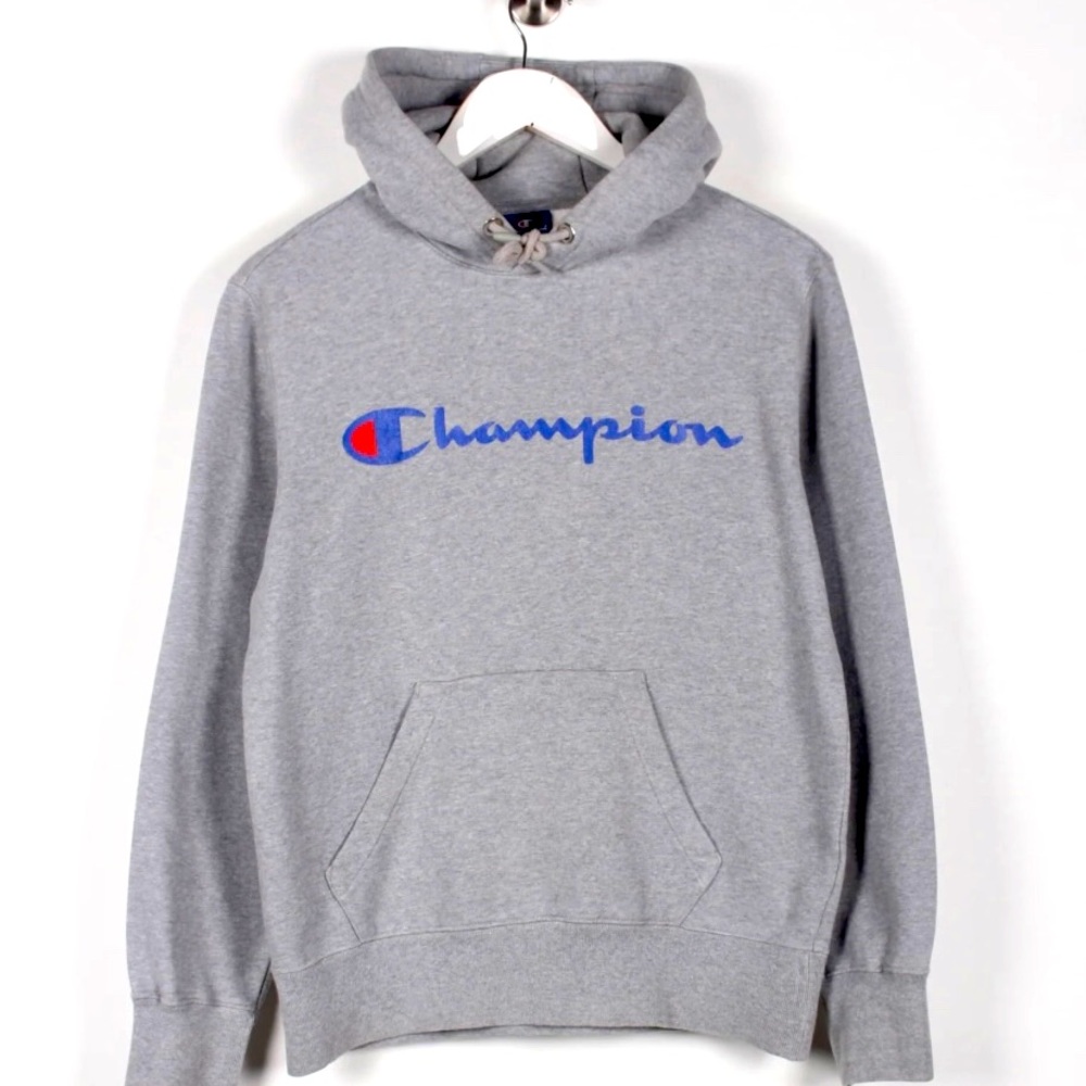Champion Grey pullover hoodie. Ladies Large.